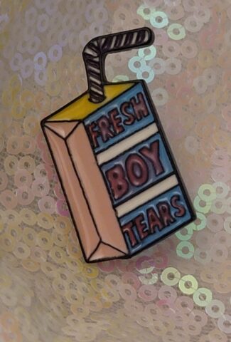 fresh boy tears pin (juice box)