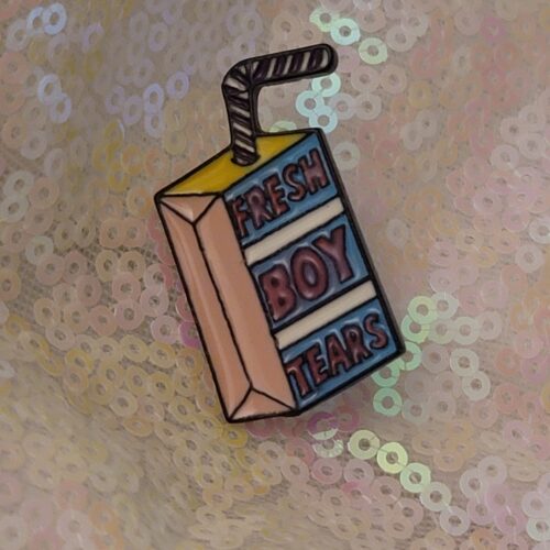 fresh boy tears pin (juice box)