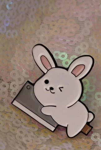 bunny with a knife - pin
