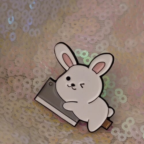 bunny with a knife - pin