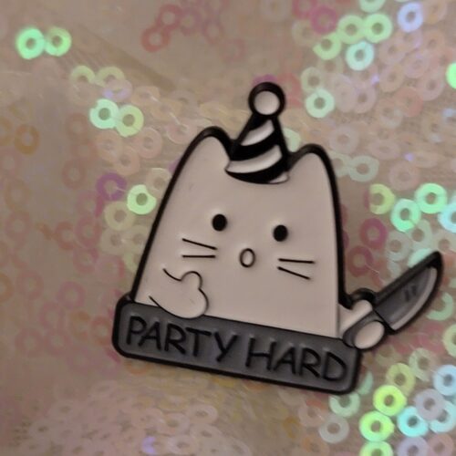 party hard cat with a knife