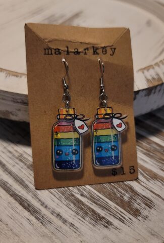 mason jar earrings - rainbow