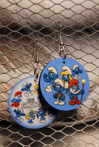 smurf dangle earrings