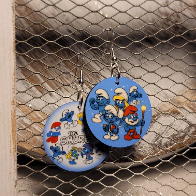 smurf dangle earrings